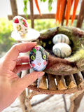 Decoupage Eggs in Wool Basket