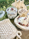 Crochet Hand Towel Sand Dune White