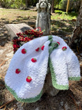 Garden Strawberry Crochet Kitchen Towel