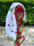 Garden Strawberry Crochet Kitchen Towel