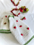 Garden Strawberry Crochet Kitchen Towel