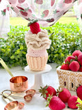 Crochet Cupcake Strawberry and Cream