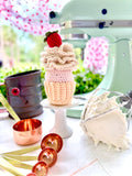 Crochet Cupcake Strawberry and Cream