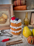 Crochet Layer Cake Vanilla Buttercream Fruit Topping