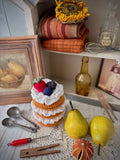 Crochet Layer Cake Vanilla Buttercream Fruit Topping