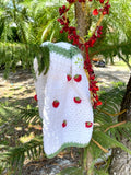 Garden Strawberry Crochet Kitchen Towel